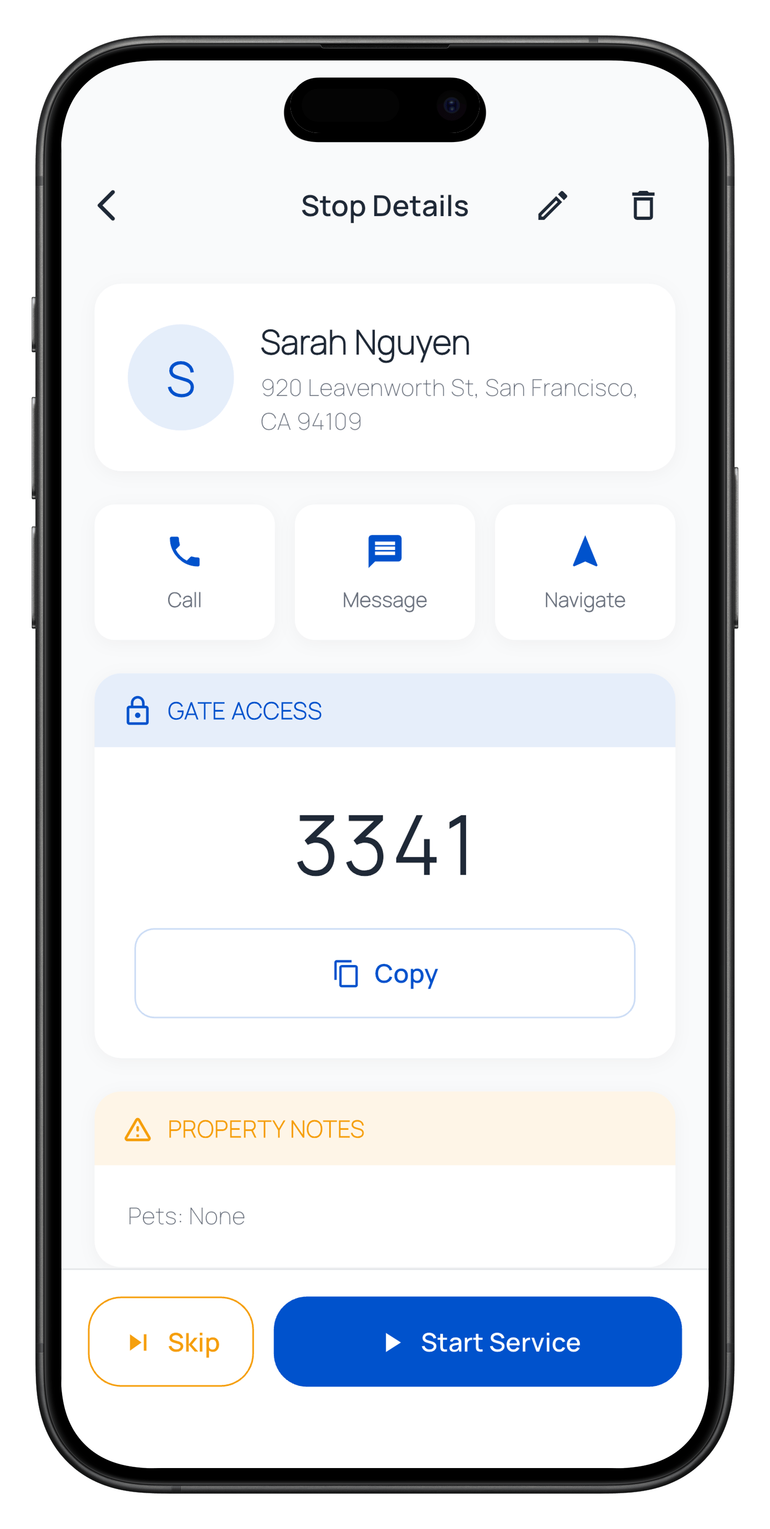 9:00 AM — Arrive at Stop #1